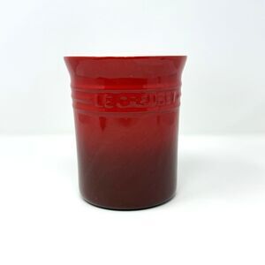 Le Creuset Crock Utensil Holder Cerise Cherry Red Ombre Stoneware 6 Inch